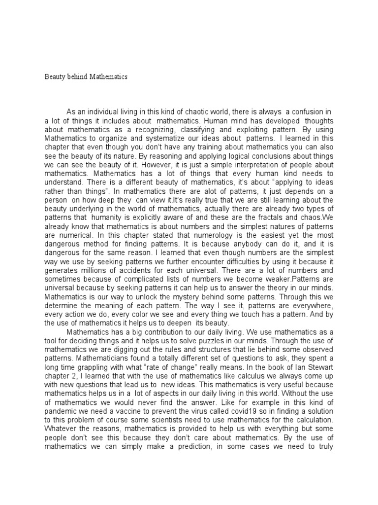 Patterns of Mathematics in Nature | PDF | Pattern | Symmetry
