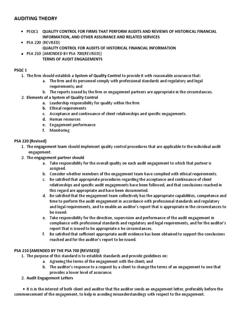 AUDITING THEORY (For Print) | PDF | Internal Control | Audit