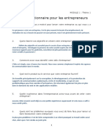 Questionnaire Pour Les Entrepreneurs