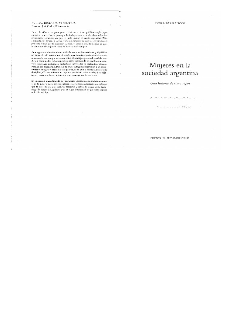 Barrientos, Mujeres Soc. Argentina, Cap. IV | PDF