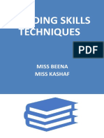 Reading Skills Techniques: Miss Beena Miss Kashaf