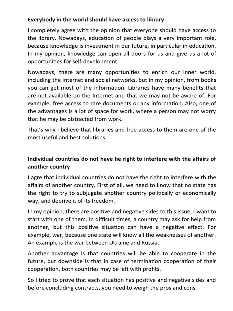 Importance of Libraries for All | PDF | Library And Museum