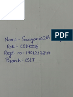 Name Swayamsdlh Nayak: Roll C1190016