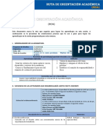 Ruta de Orientación Académica: I. Generalidades de La Asignatura