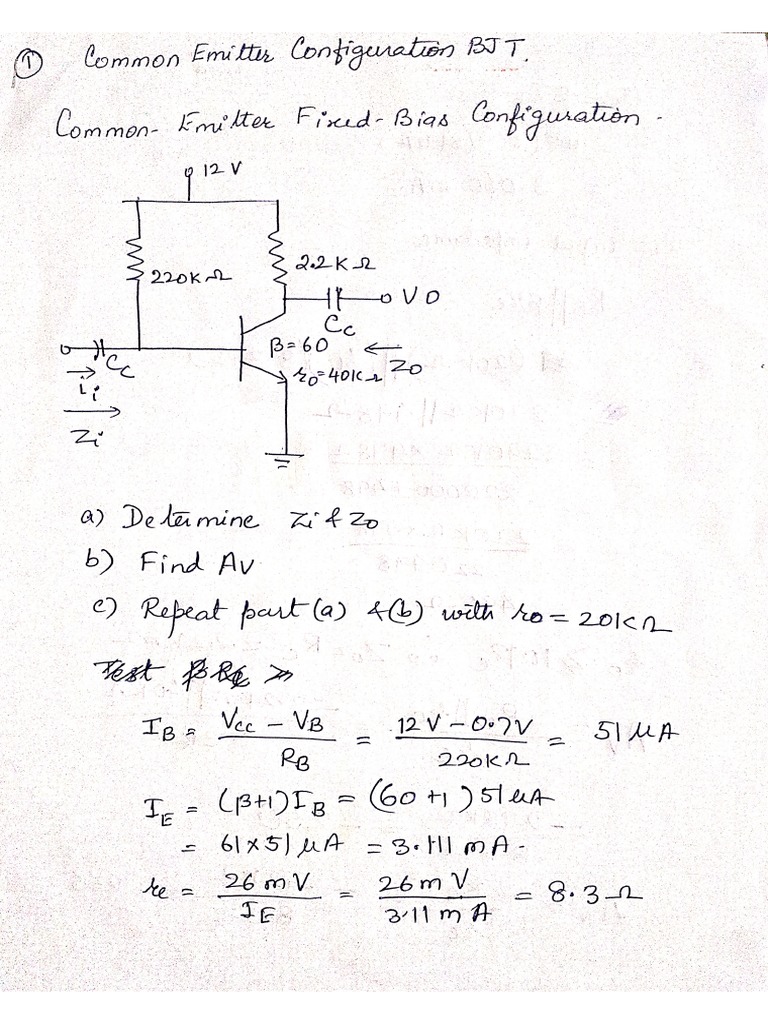 Common Emitter Configuration BJT PDF
