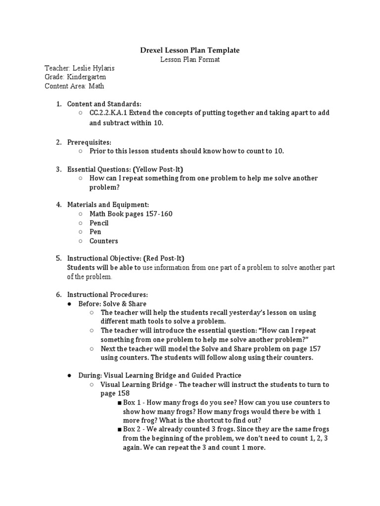 Kindergarten Math Addition Lesson | PDF | Differentiated Instruction ...