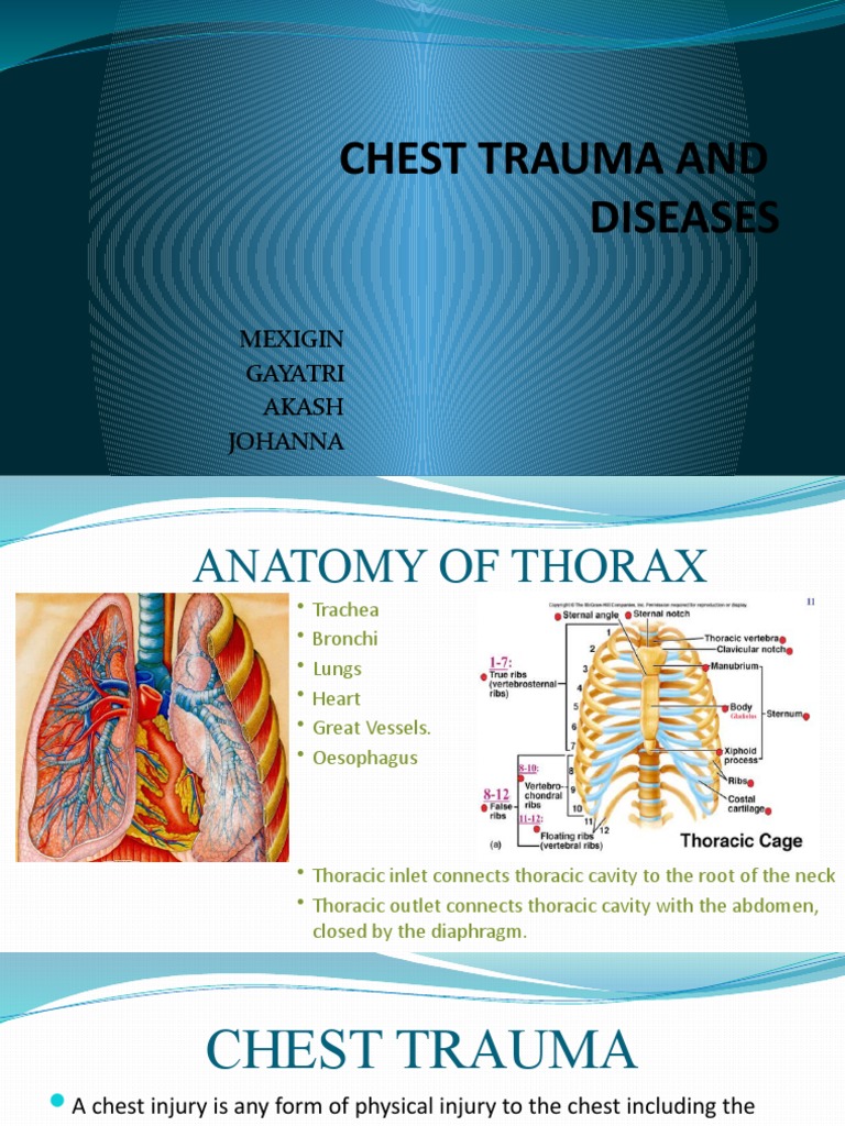 Chest Trauma and Diseases: Mexigin Gayatri Akash Johanna | PDF | Thorax ...