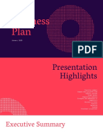 Purple and Red Geometric Business Plan Presentation