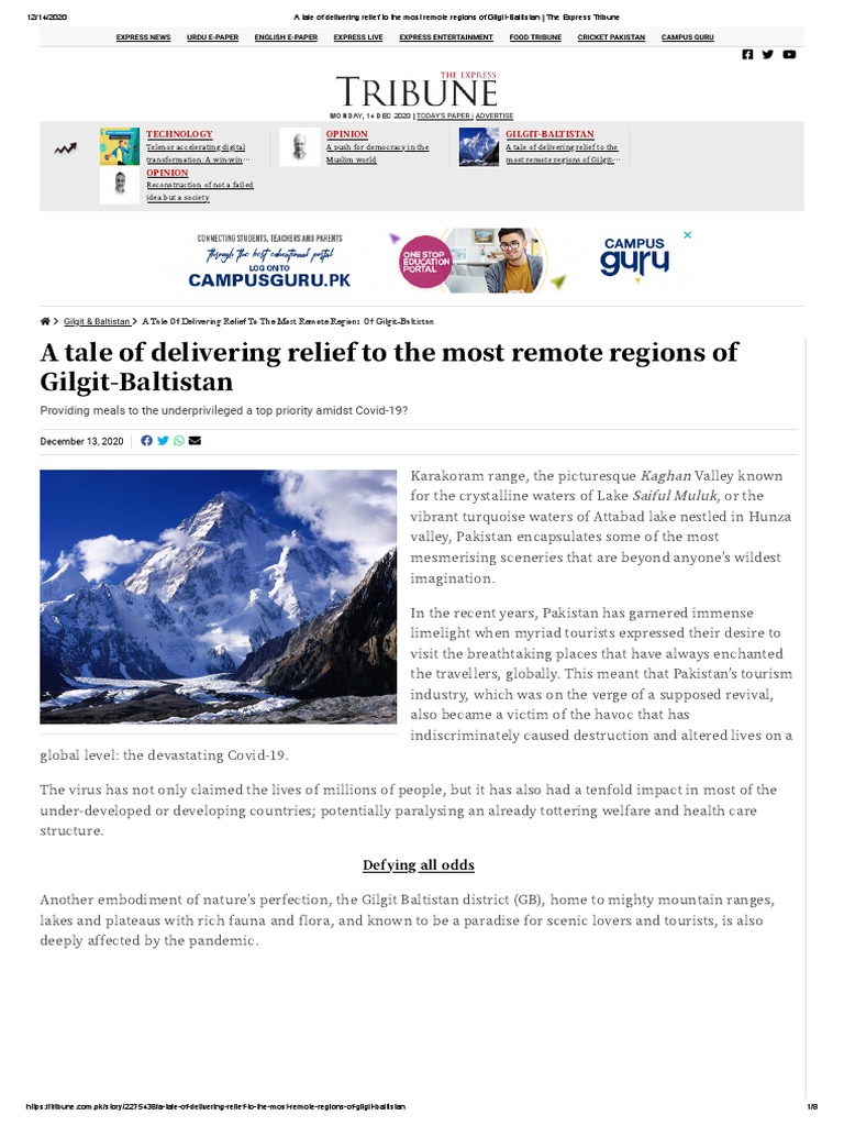 Relief Efforts in Remote Gilgit-Baltistan | PDF | Pakistan