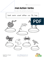 Animal Action Verbs Worksheet