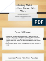 Evaluating M&A Deals-How Poison Pills Work: Submitted To: Kannadas Sir Submitted By: Shraddha Tiwari-19049 PGDM