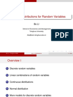 Lecture 4: Distributions For Random Variables: Bo Li