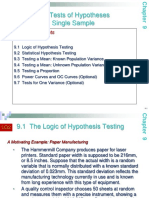Notes09 One-Sample Hypothesis Tests