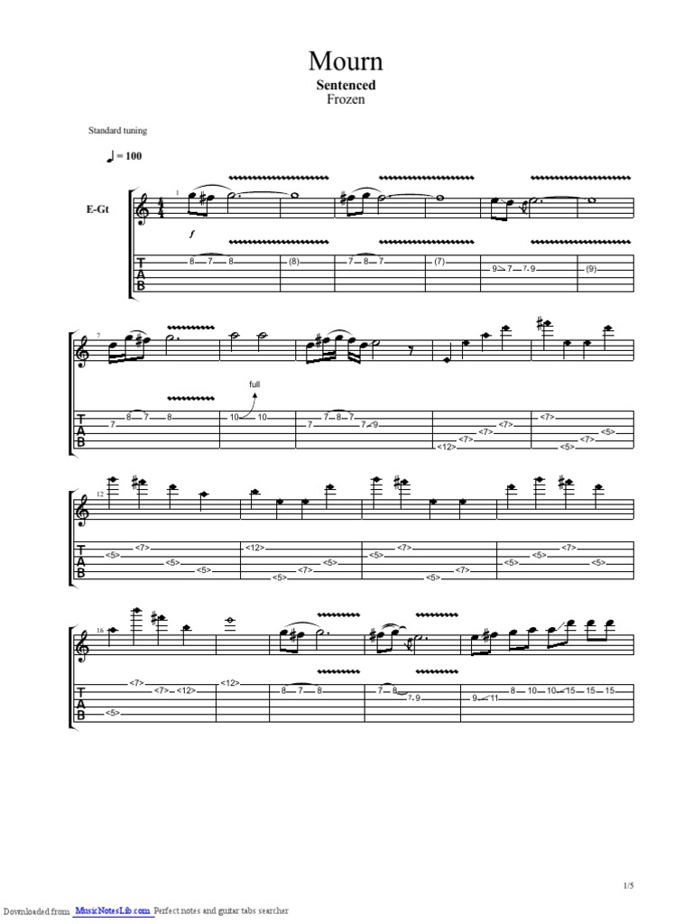 Sentenced Mourn Pdf Guitar Family Instruments Irish Musical
