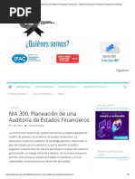 NIA 300, Planeación de una Auditoría de Estados Financieros - Instituto Nacional de Contadores Públicos de Colombia