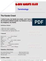 Terminology: The Karate Creed