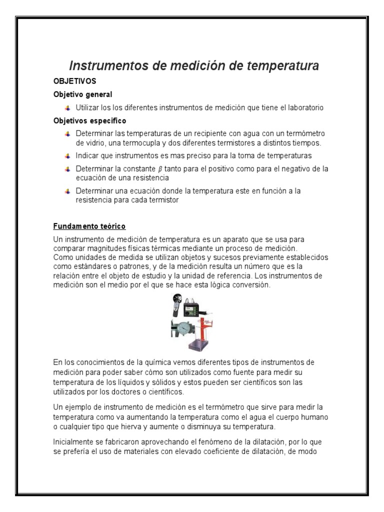 Instrumentos de Medicion de Temperatura | PDF | Termodinámica ...