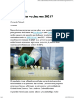 Brasil Vai Ter Vacina em 2021