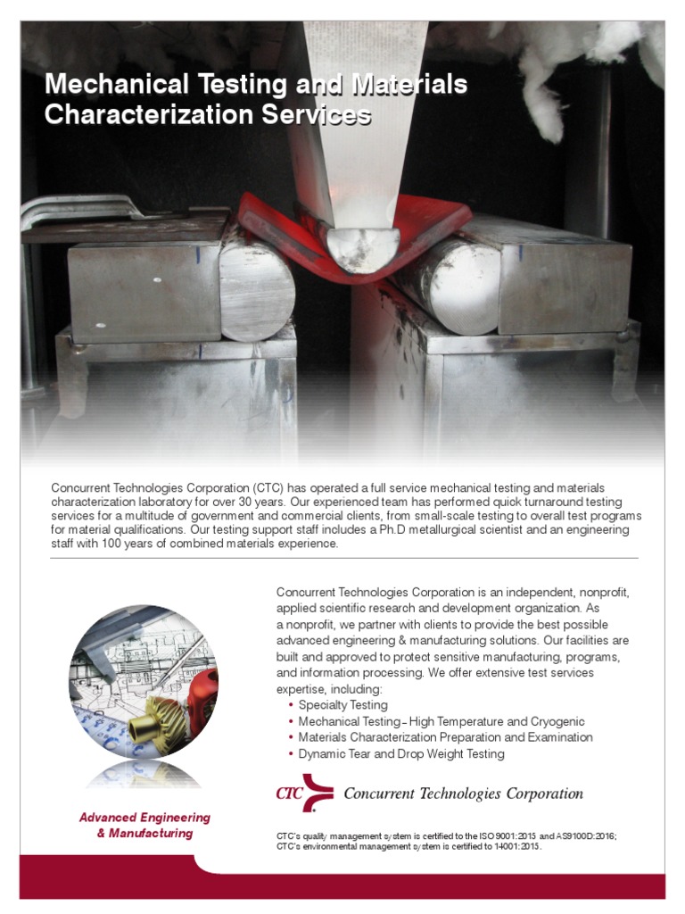 Mechanical Testing Services | PDF | Fracture | Engineering