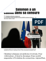 Jérôme Salomon a un caillou dans sa censure - Libération