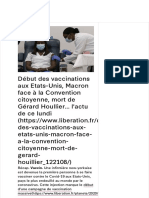 Début Des Vaccinations Aux Etats-Unis, Macron Face À La Convention Citoyenne, Mort de Gérard Houllie
