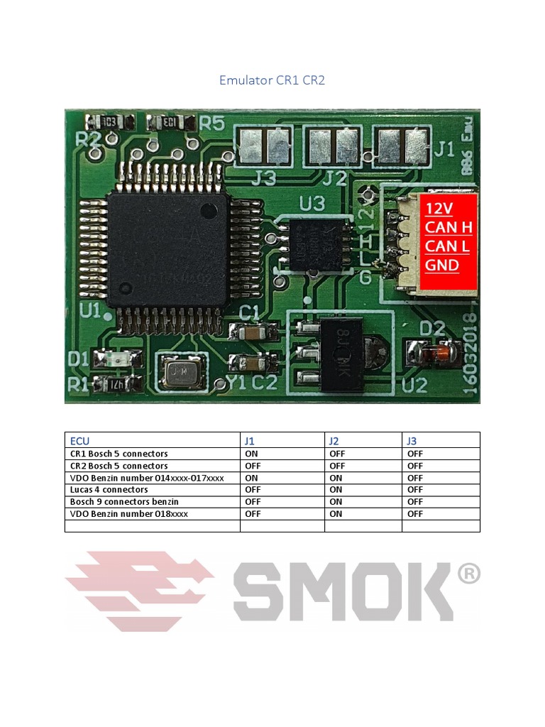 CR1 CR2 Emulator Connector Guide | PDF