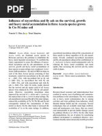 Influence of Mycorrhiza and Fly Ash On The Survival, Growth and Heavy Metal Accumulation in Three Acacia Species Grown in Cu-Ni Mine Soil