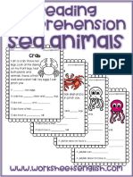 Level 1 A-D Rc-Sea-Animals Read and Response Comprehension