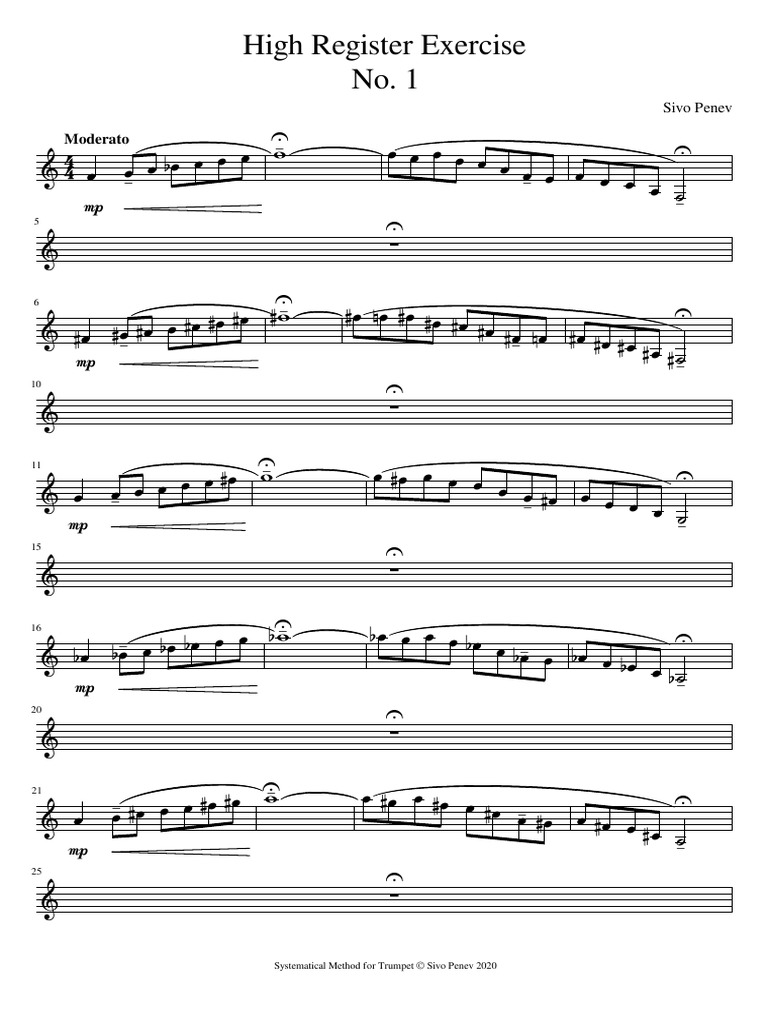 High Register Exercise Sivo Penev | PDF