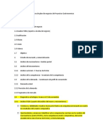 Estructura de Plan de Negocios de Proyectos Gastronomicos