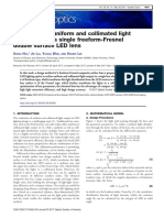 Realization of Uniform and Collimated Light Distribution in A Single Freeform-Fresnel Double Surface LED Lens