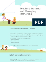 Teaching Students Managing Instruction