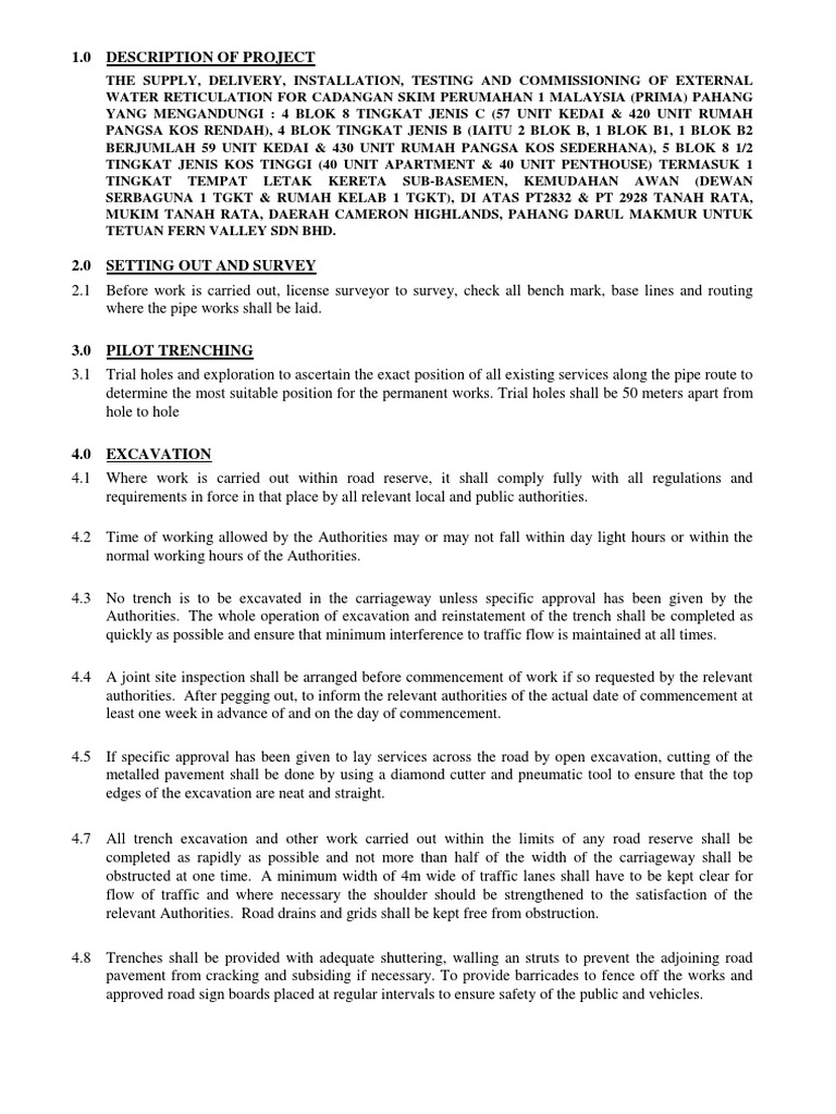 Method Statement For Open Cut PDF PDF Road Traffic