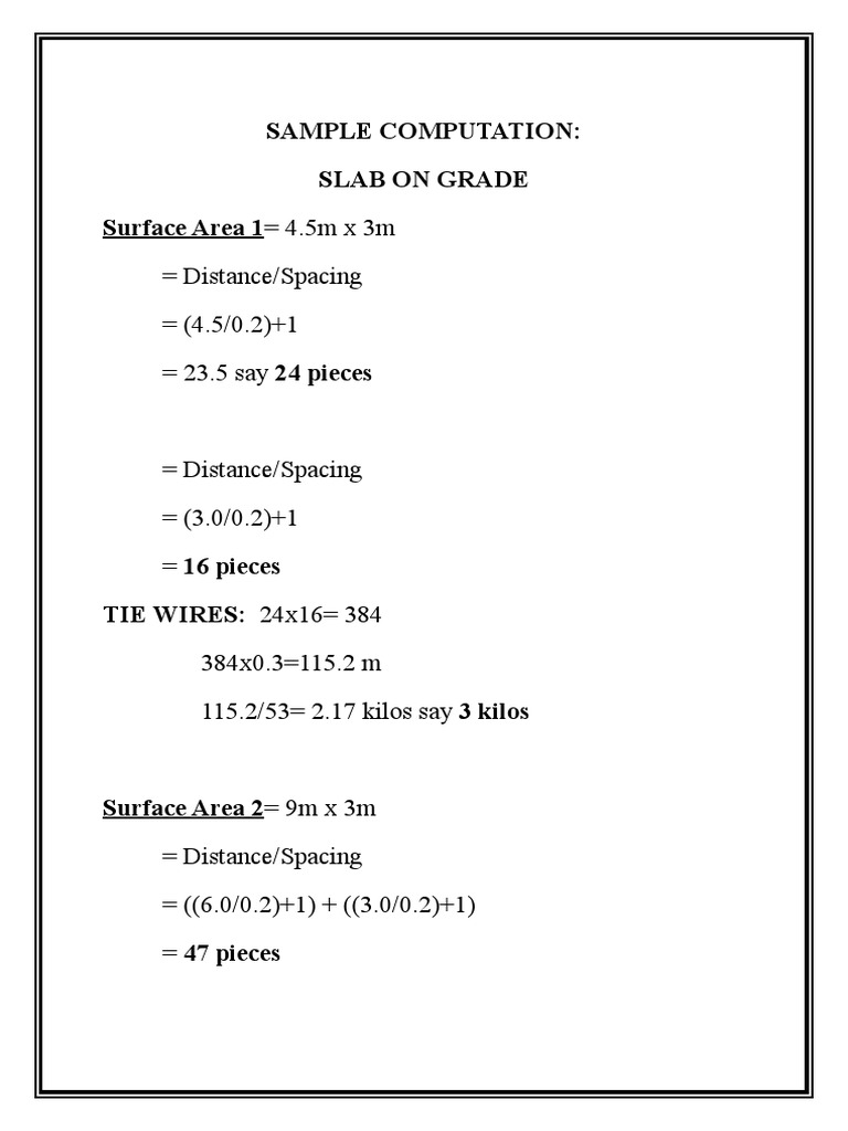 Construction Material Calculations | PDF