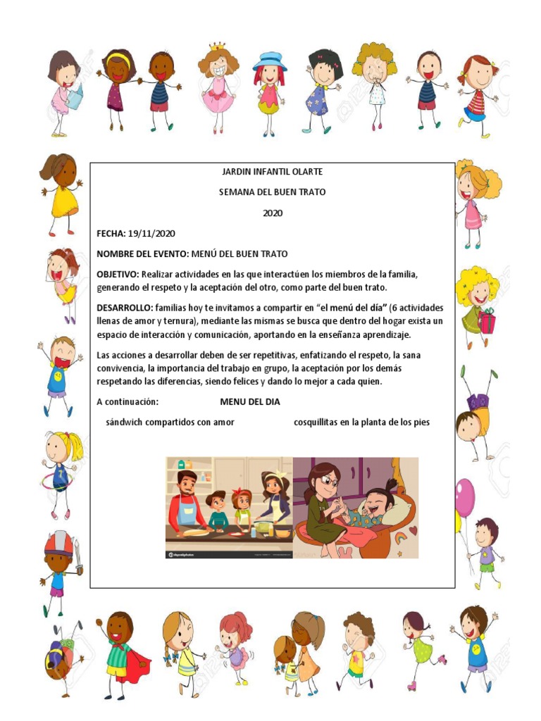 Jardín infantil Olarte promueve el buen trato en familia | PDF | Amor ...