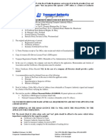 Requirement Sheet For New Route Taxi 2020