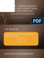 Solve 3 Simultaneous Equation Using Inverse Method
