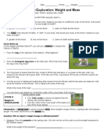 Student Exploration: Weight and Mass