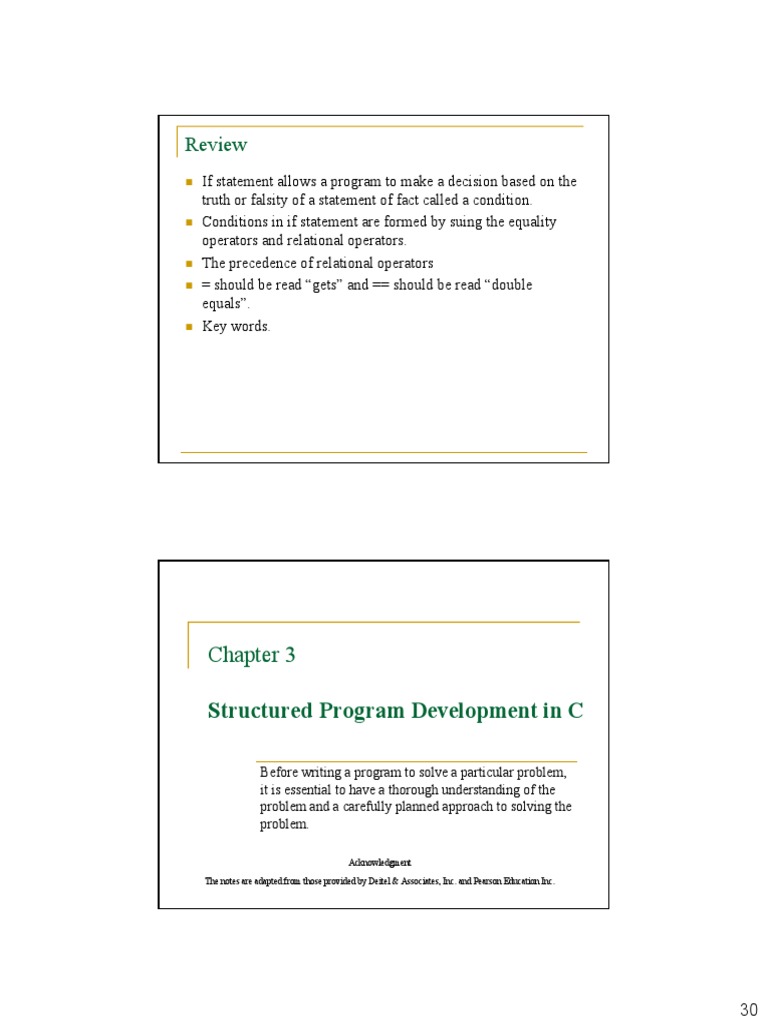 Review: Structured Program Development in C | PDF | Control Flow ...