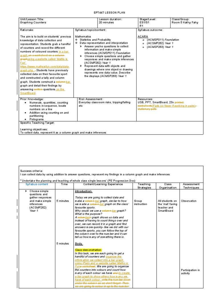 Graphing Counters Lesson Plan for ES1/S1 | PDF | Computers