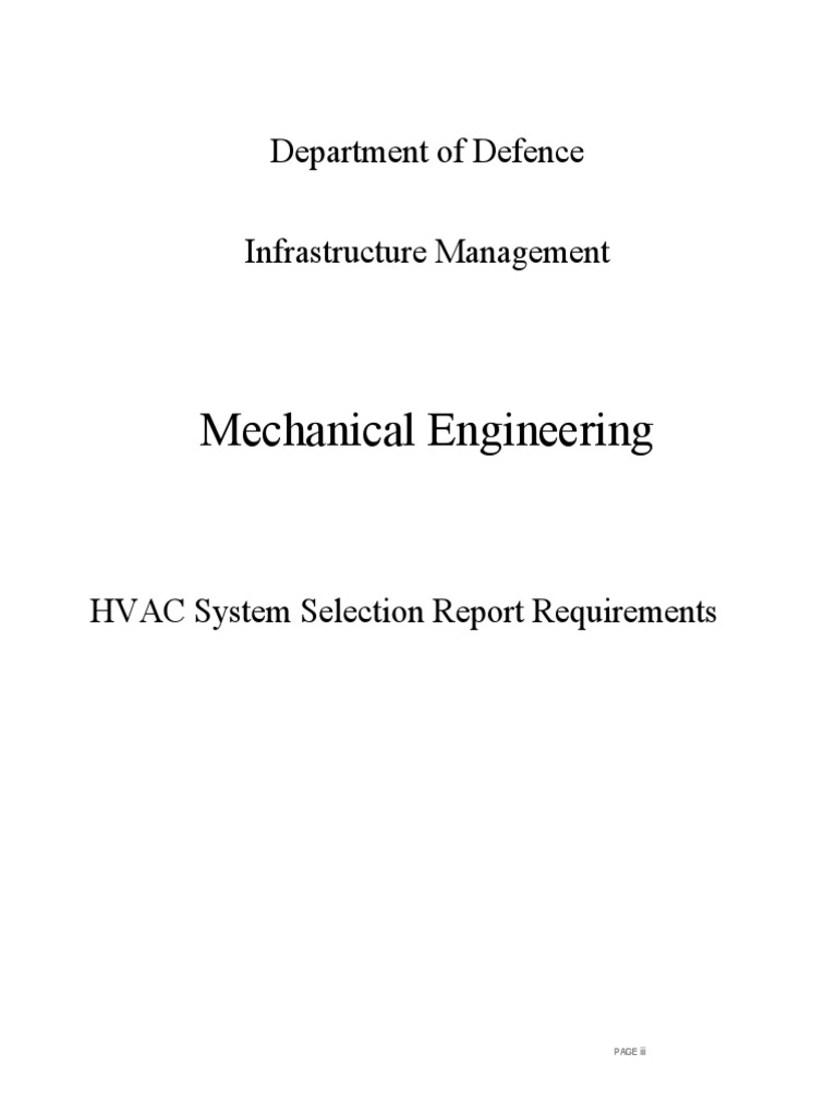 HVAC System Selection Report Guidelines | PDF | Ventilation ...
