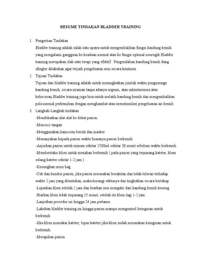 Analisa&Resume Bladder Training-Kegel | PDF