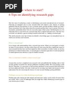 Research Identifying Gaps