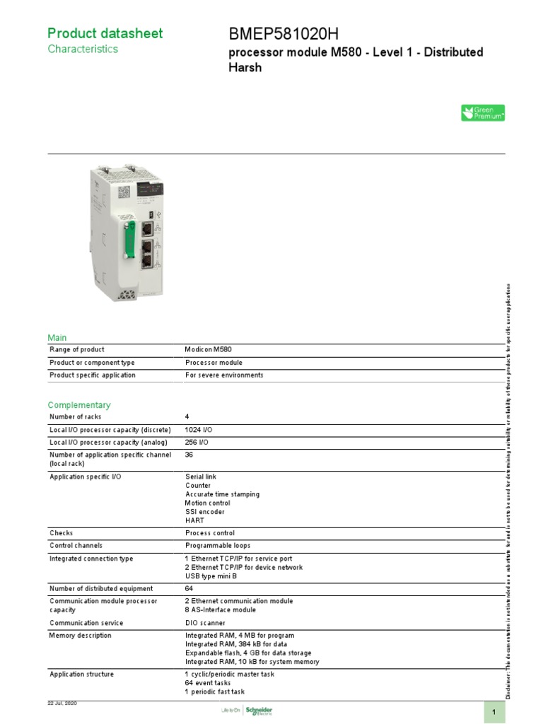 Modicon M580 Epac Controller Programmable Automation