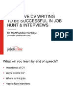 Effective CV Writing To Be Successful in Job Hunt & Interviews