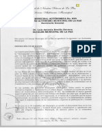 Ley Municipal 025 de Participación y Control Social – La Paz