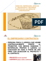 Obligaciones Del Empresario, Jefes de Obra, Encargados y Recursos Preventivos en Las Obras de Construccion