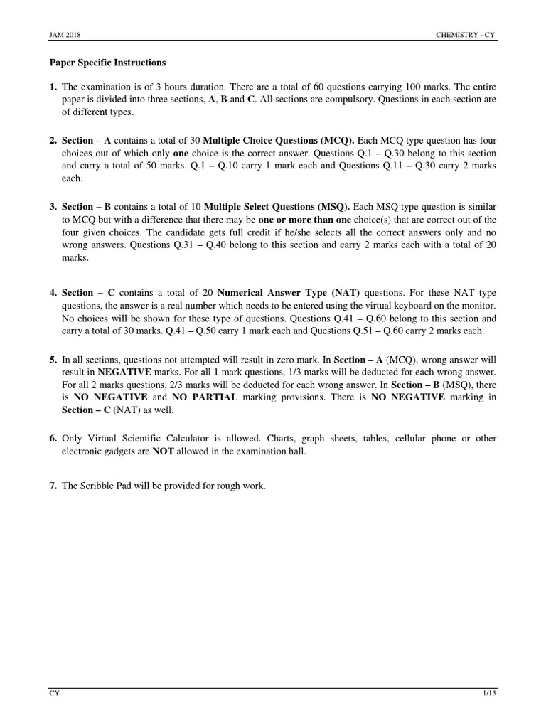 Cy PDF | PDF | Multiple Choice | Carbon