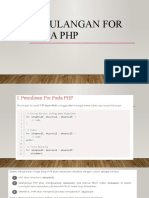 Perulangan For Pada PHP