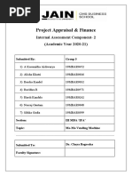 Project Appraisal & Finance: Internal Assessment Component-2 (Academic Year 2020-21)